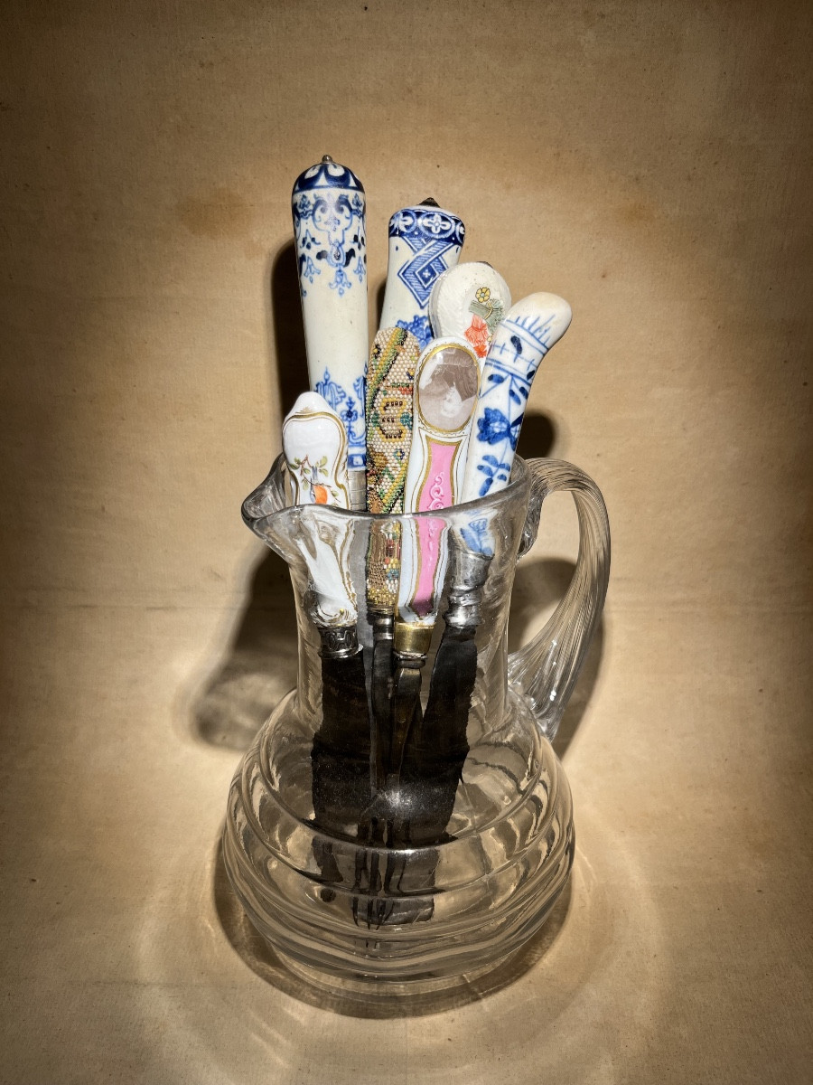 Knife With Meissen Porcelain Handle - 18th Century-photo-3