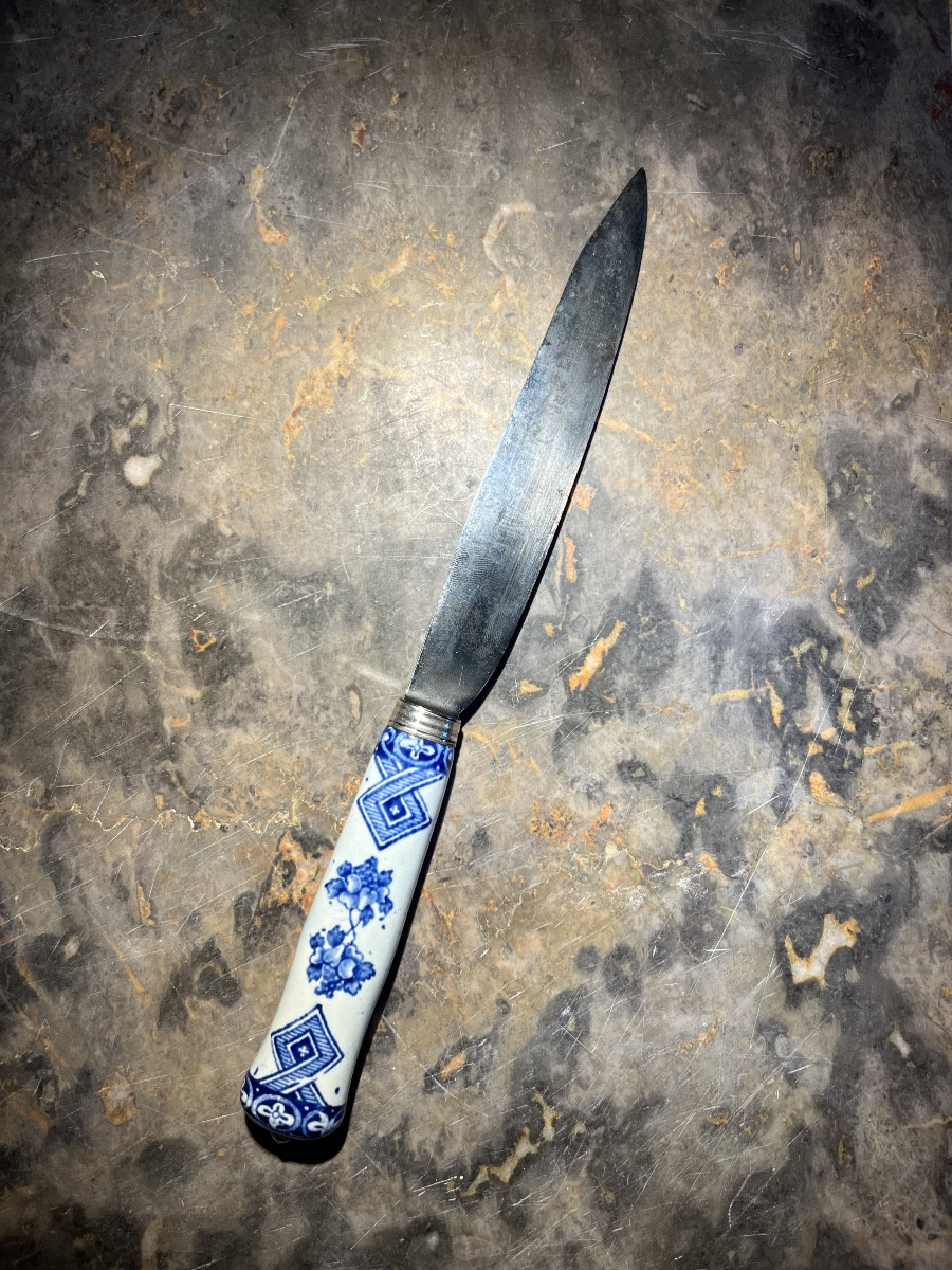 Porcelain Handled Knife - 18th Century-photo-2