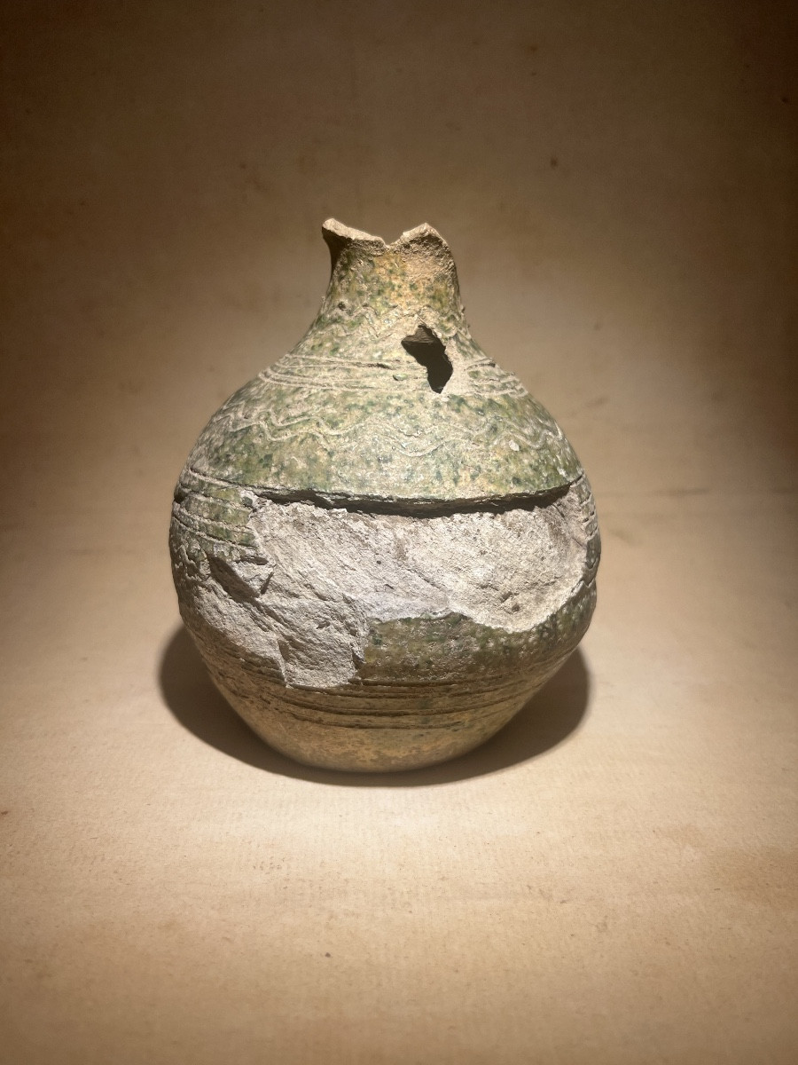 Funerary Urn - Earthenware - Saintonge, 13-14th Century-photo-2