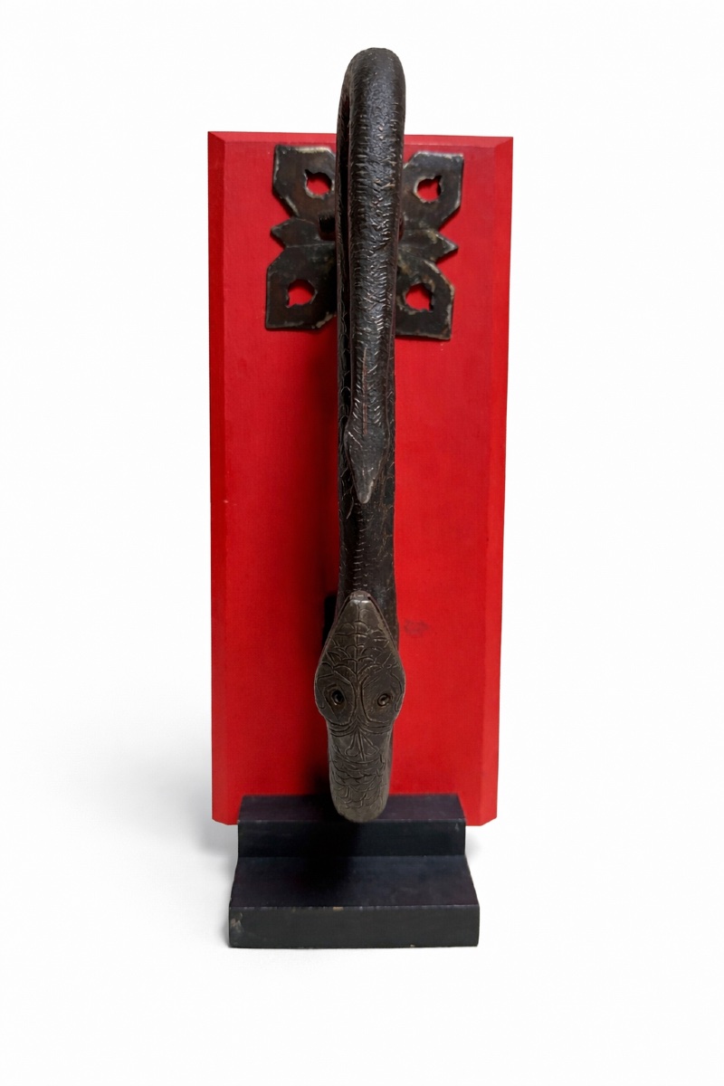 Wrought Iron Door Knocker In A Snake Form - 17th Century-photo-3