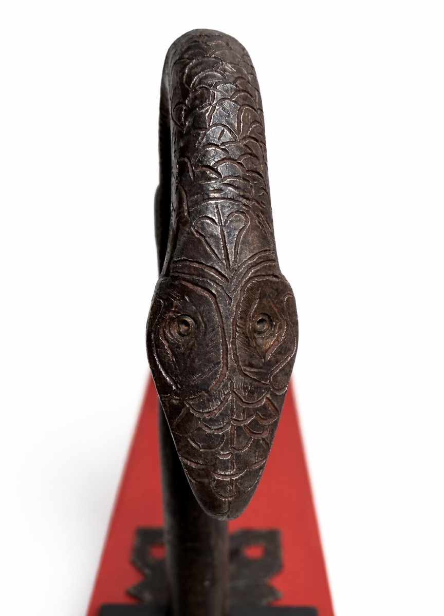 Wrought Iron Door Knocker In A Snake Form - 17th Century-photo-2