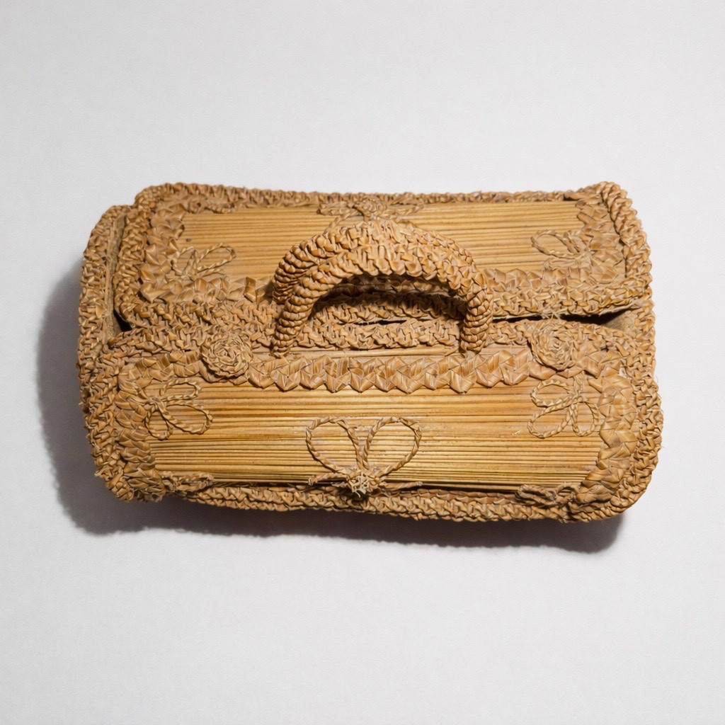 Straw Sewing Box - Folk Art - 19th Century-photo-4