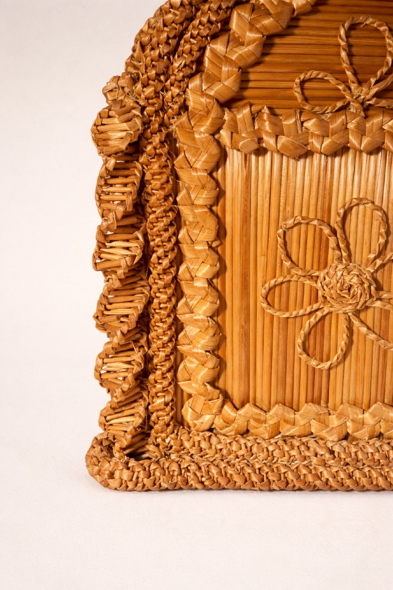 Straw Sewing Box - Folk Art - 19th Century-photo-4