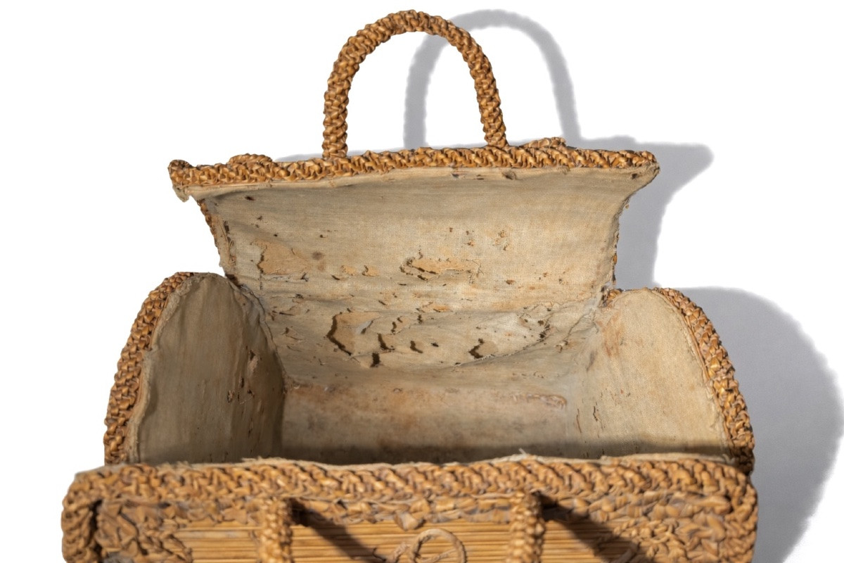 Straw Sewing Box - Folk Art - 19th Century-photo-5