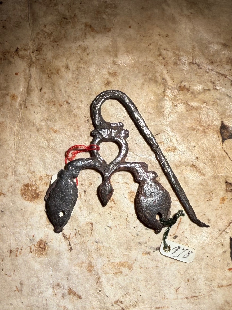 Elément de boucle de ceinture en fer forgé médiéval - XIVe siècle 14e-photo-3