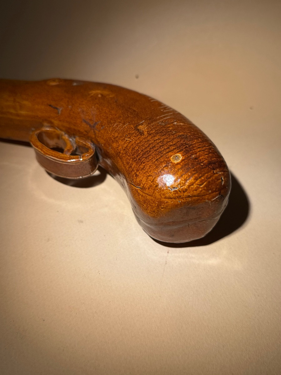 Flask In The Shape Of A Pistol - Doulton & Watts - Circa 1845-photo-2