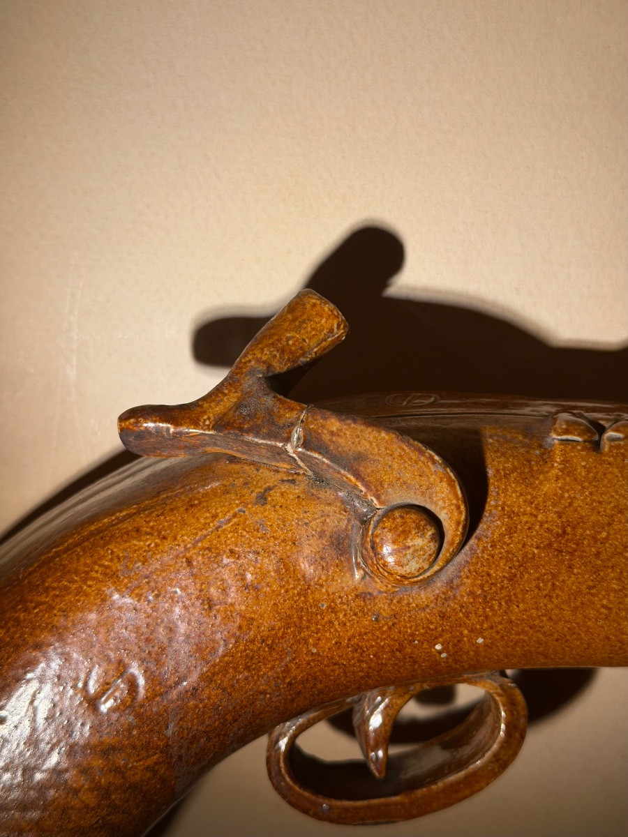 Flask In The Shape Of A Pistol - Doulton & Watts - Circa 1845-photo-4