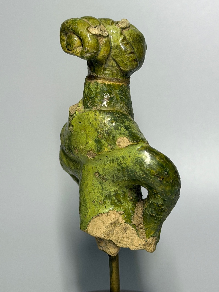 Young Woman - Glazed Earthenware - Saintonge - 17th Century-photo-3