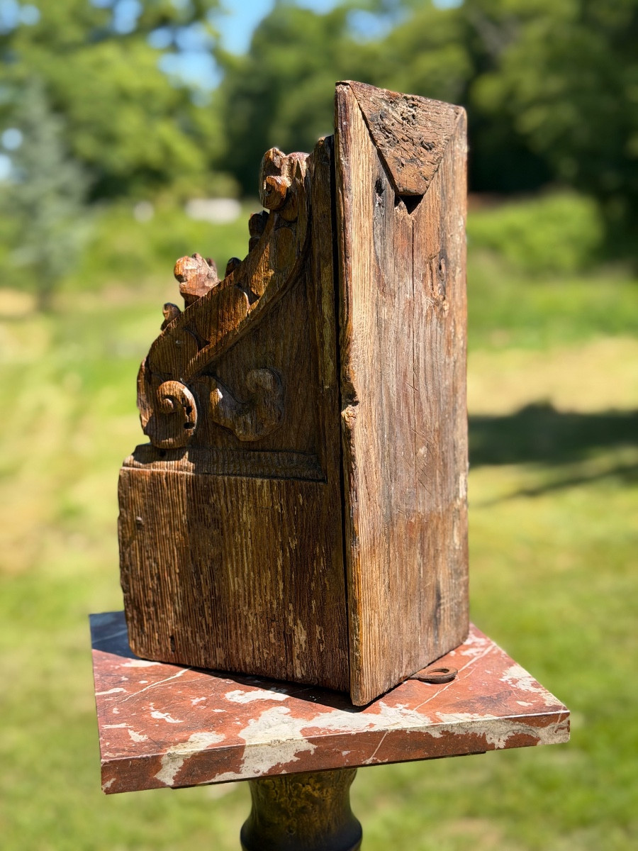 Beam Corbel In Carved Wood - 17th Century-photo-3
