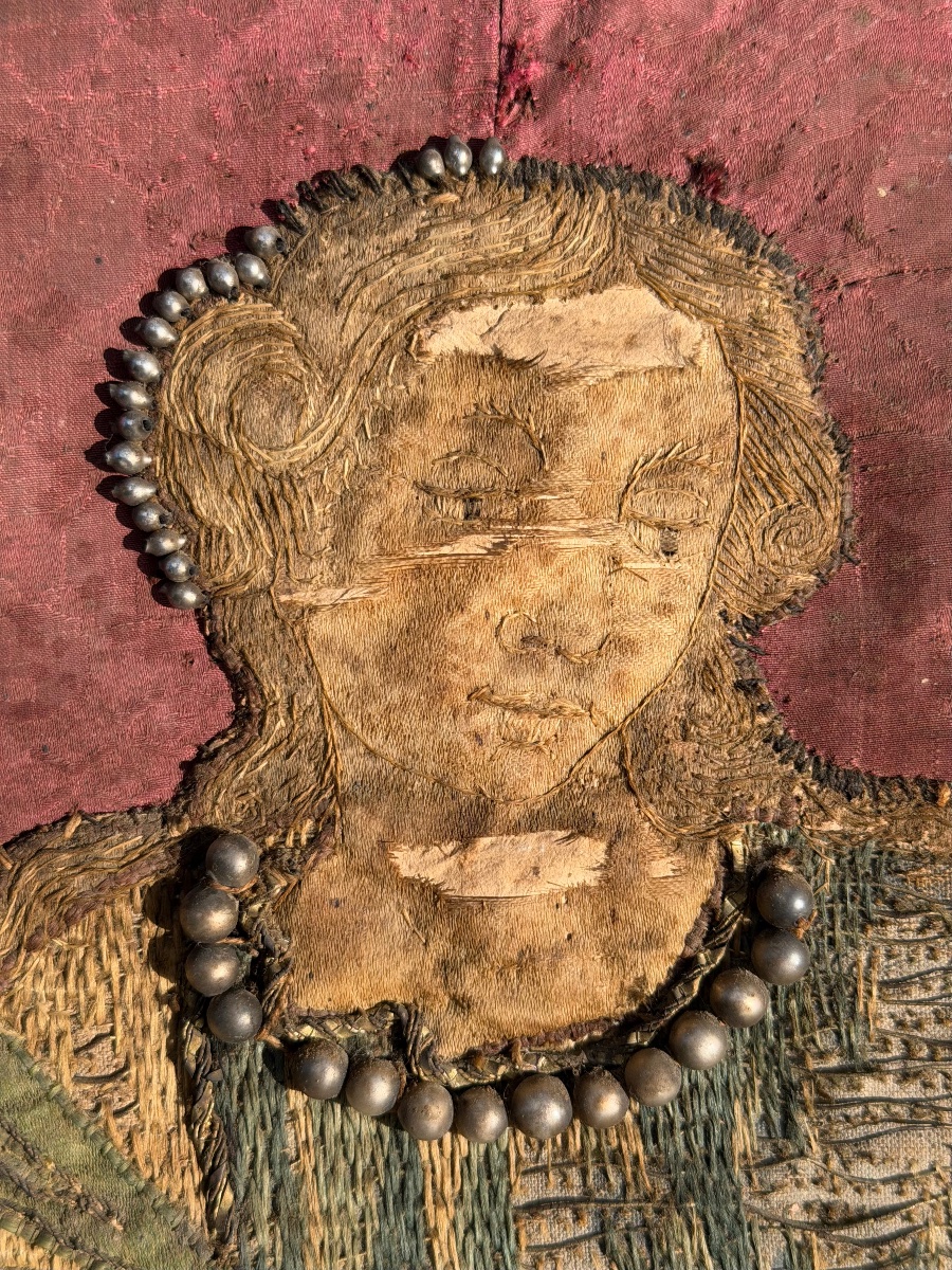 Orphrey / Embroidery Of Saint Apolline - 17th Century-photo-3