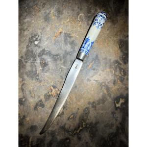 Couteau à manche en porcelaine de Saint Cloud - XVIIIe siècle 18e