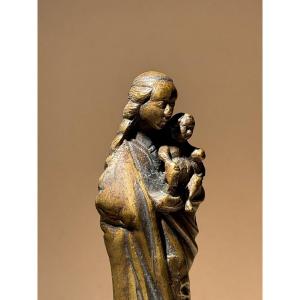 Medieval Bronze Madonna And Child - Circa 1500