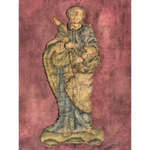 Orphrey / Embroidery Of Saint Apolline - 17th Century