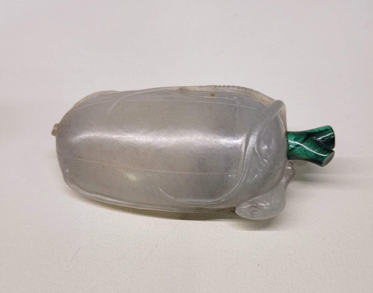 Gray Jade And Celadon Snuff Bottle, China, 19th Century-photo-2
