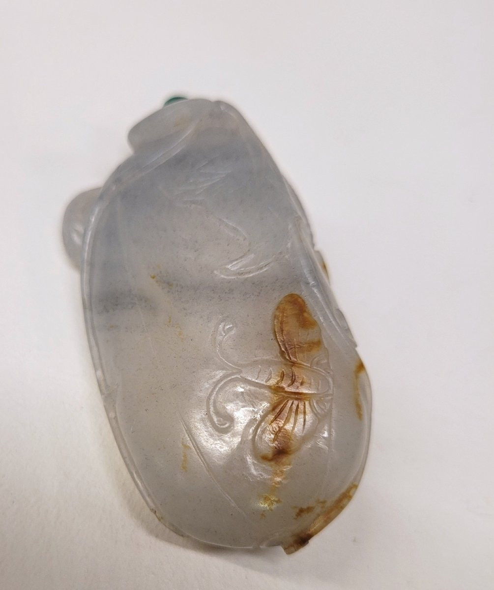 Gray Jade And Celadon Snuff Bottle, China, 19th Century-photo-4