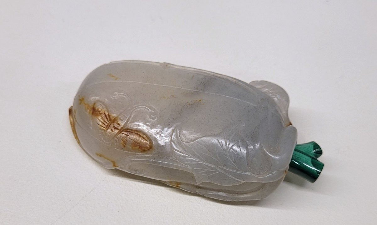 Gray Jade And Celadon Snuff Bottle, China, 19th Century-photo-5