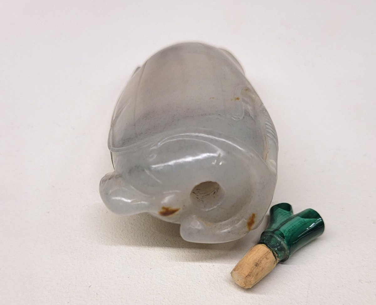Gray Jade And Celadon Snuff Bottle, China, 19th Century-photo-6
