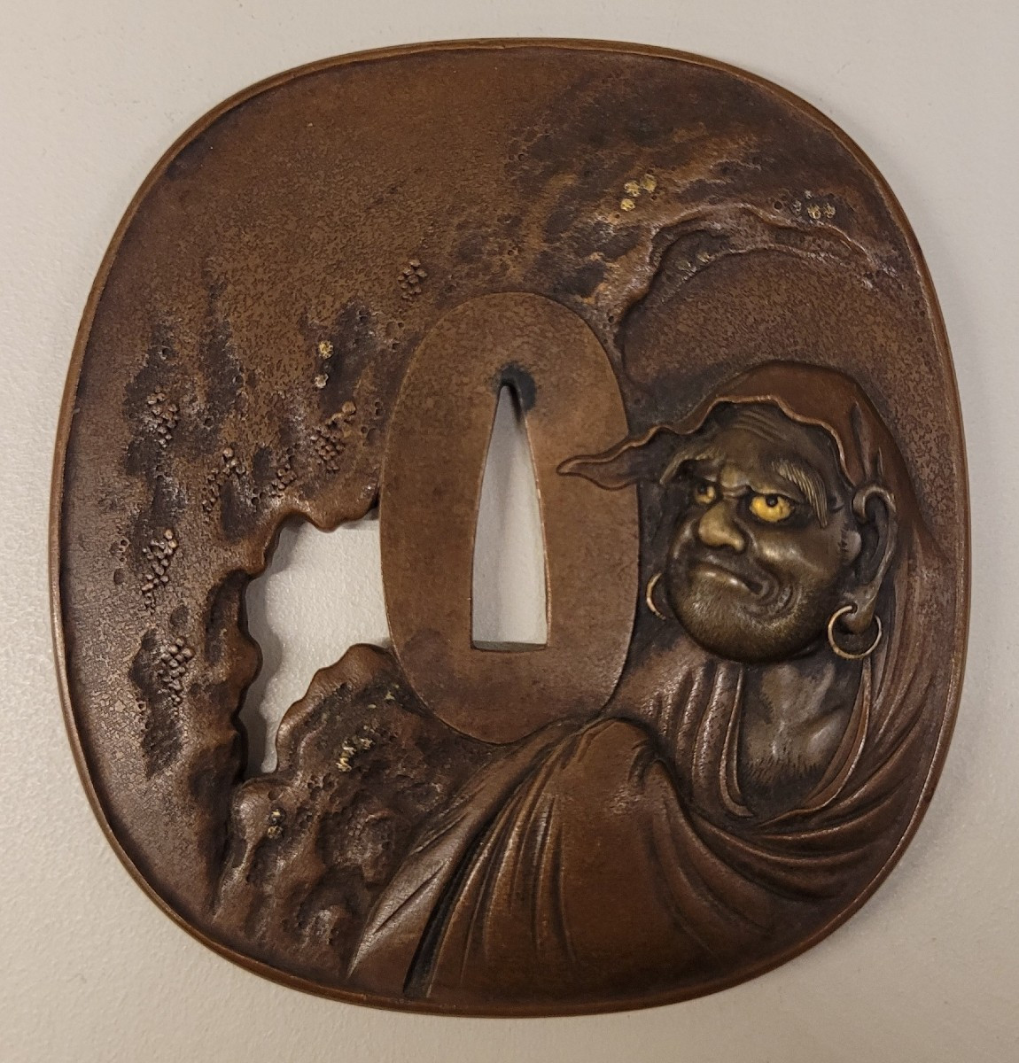 Suaka Tsuba With Daruma Decoration