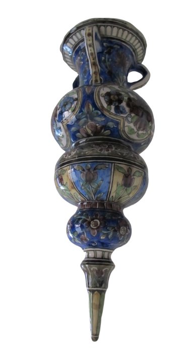 Vase en forme de lampe de mosquée en céramique Qajar-photo-3