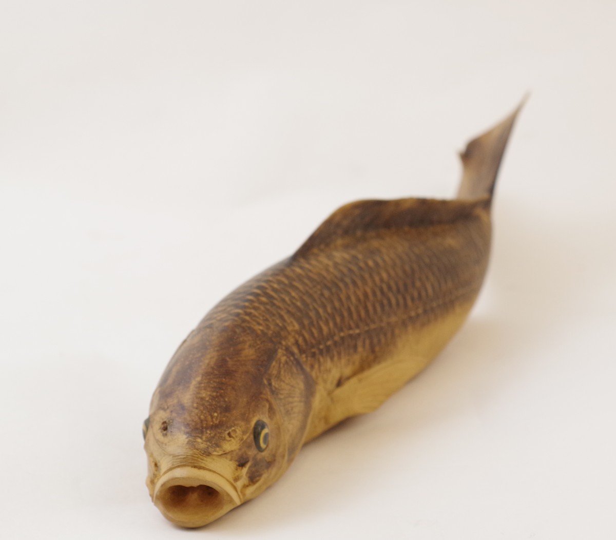 Superb Carp In Carved Boxwood-photo-3