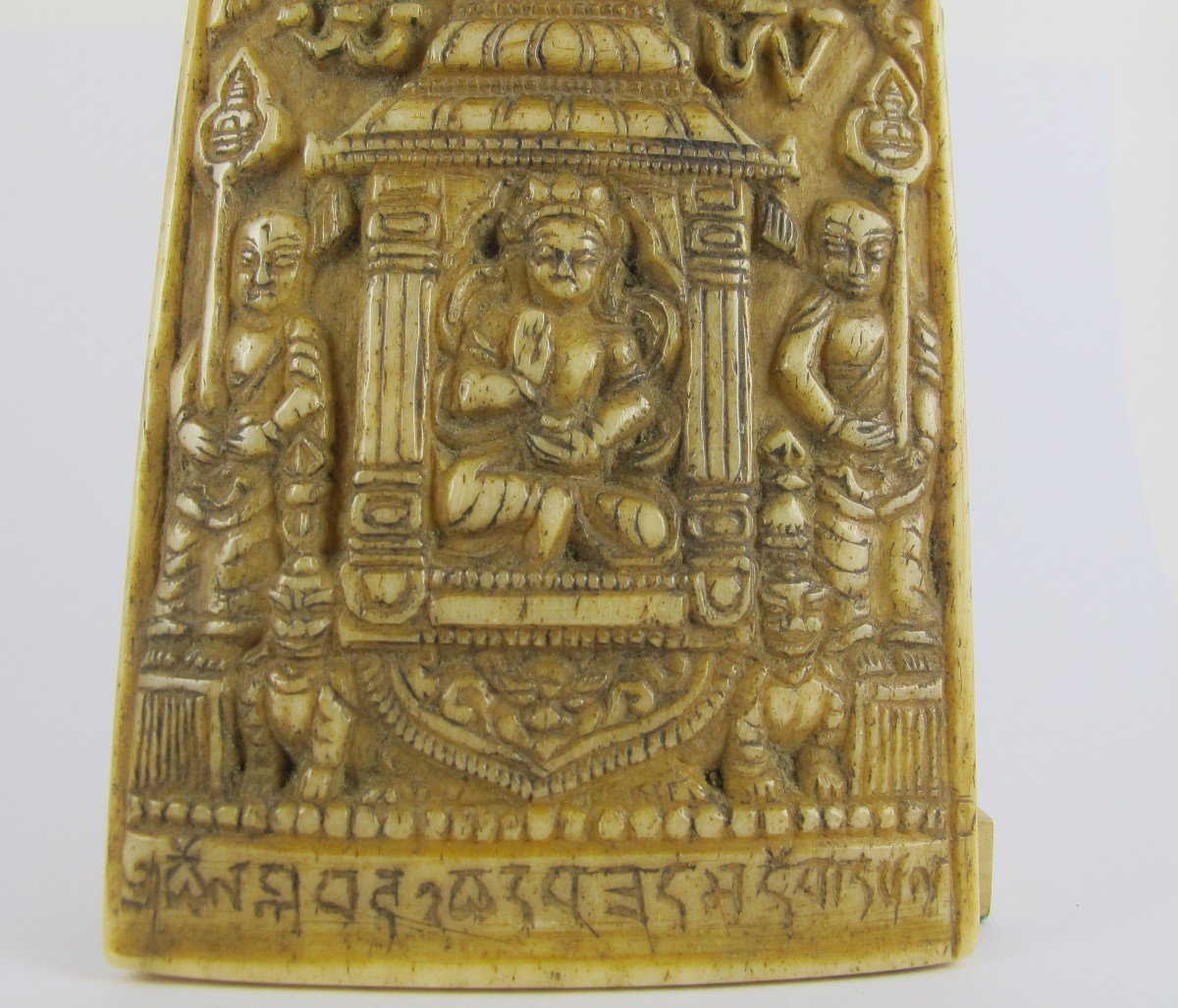 Plaque Votive En Os - Tibet, 18ème siècle-photo-3