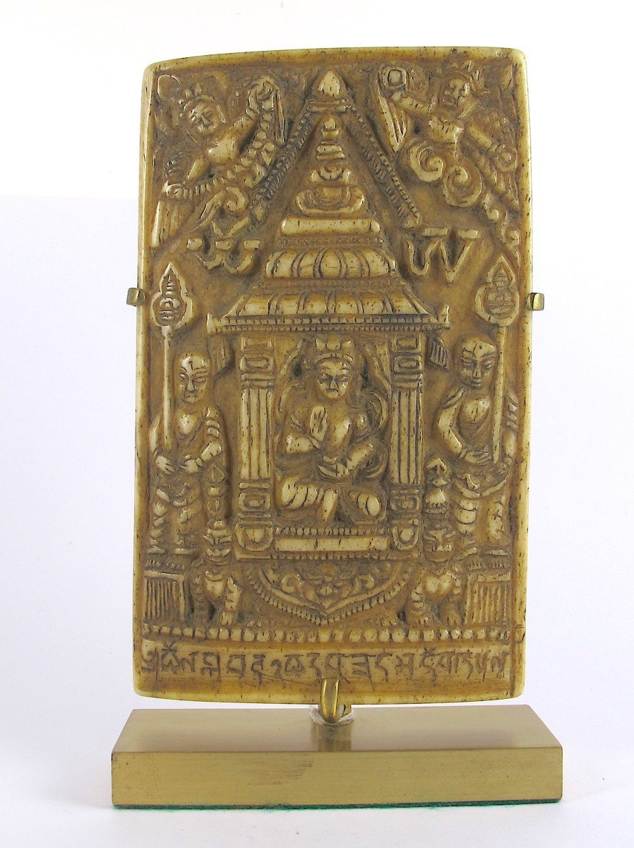 Plaque Votive En Os - Tibet, 18ème siècle