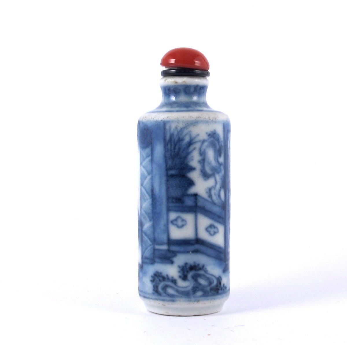 Tabatière Chinoise En Porcelaine Bleu Et Blanc, XIXème Siècle-photo-3