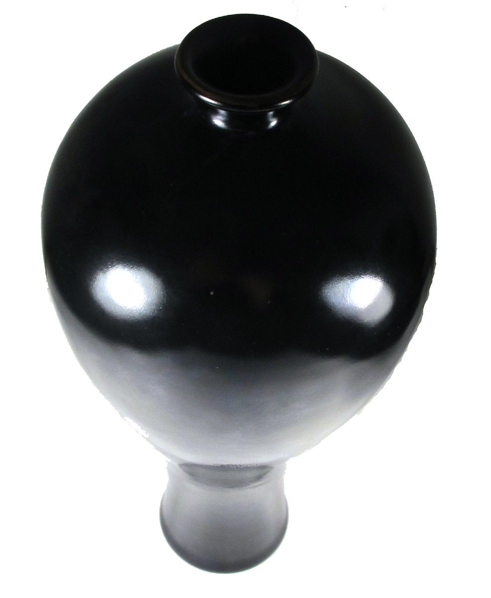 Black Monochrome Porcelain Meiping Vase-photo-2