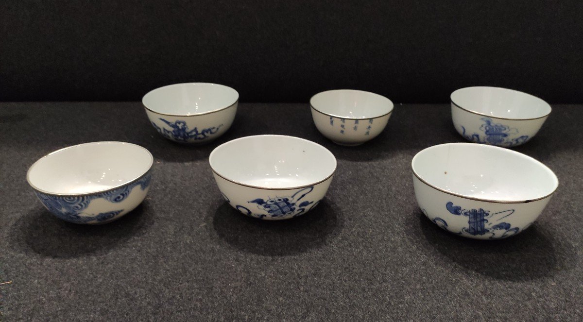 Set Of Six Blue Bowls From Hue-photo-3