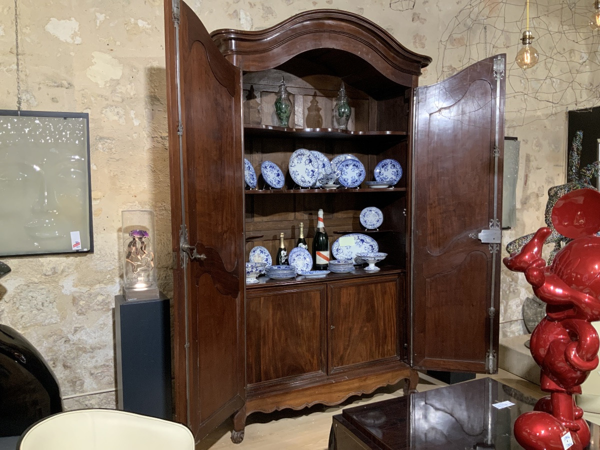 Armoire buffet Bordelaise 18e en acajou massif -photo-4