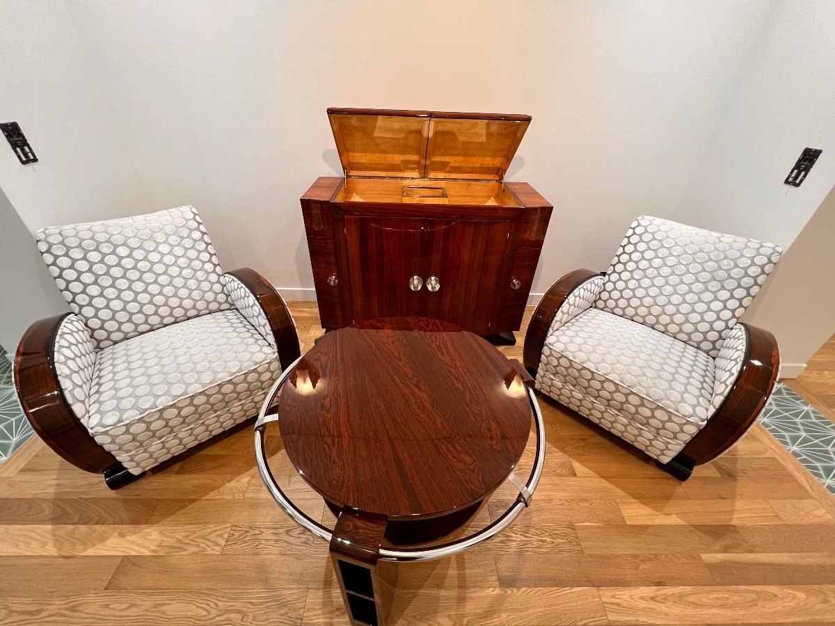 Fauteuils Club Art Déco Palissandre De Rio-photo-1