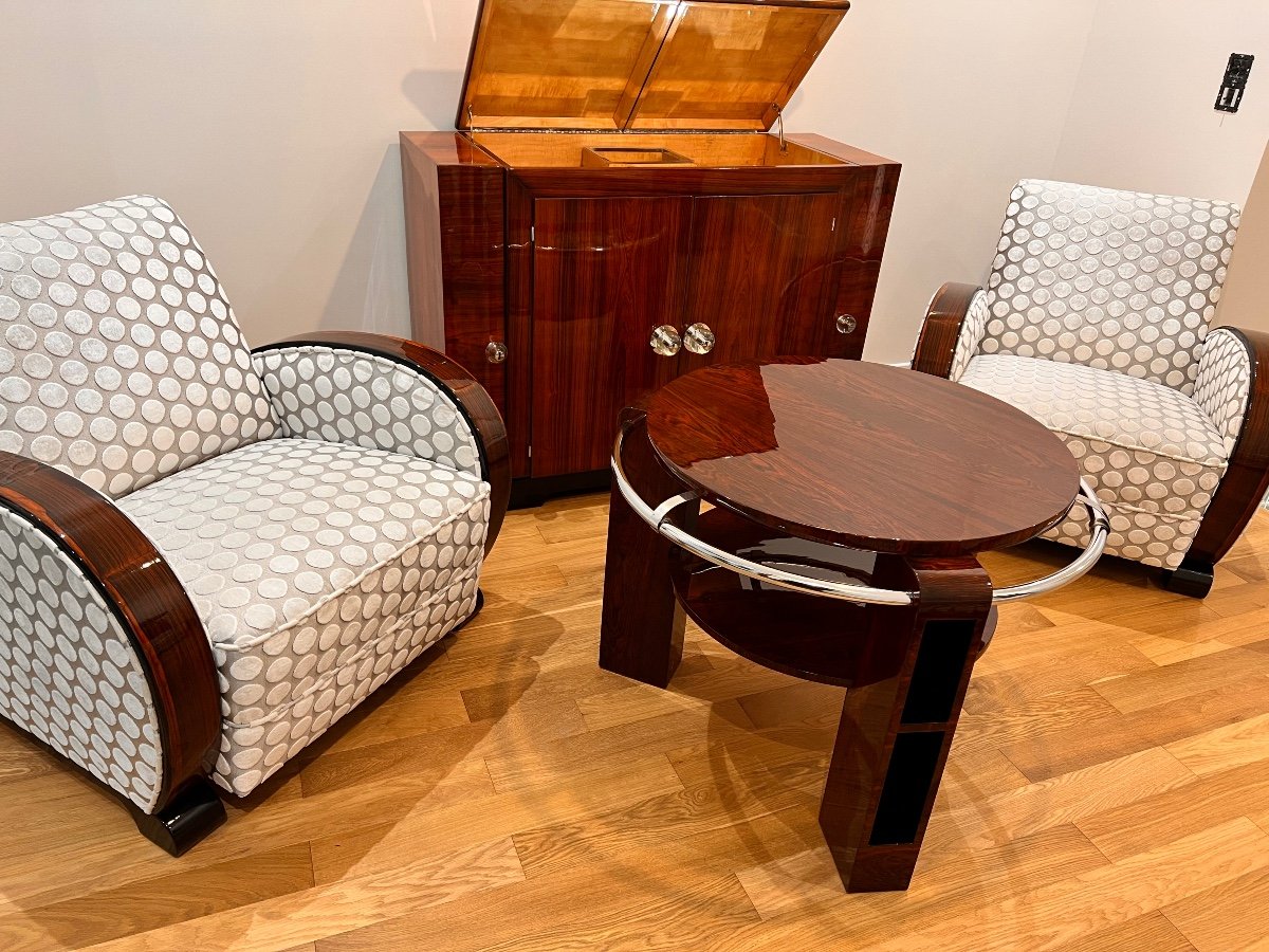 Fauteuils Club Art Déco Palissandre De Rio-photo-2