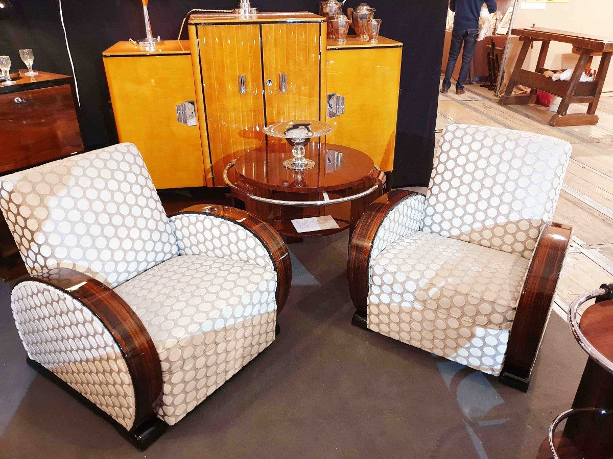 Fauteuils Club Art Déco Palissandre De Rio