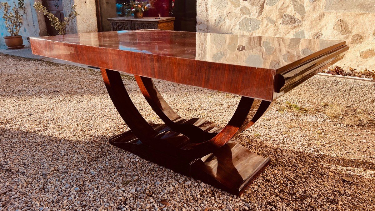 Art Deco Dining Table In Indian Rosewood-photo-2