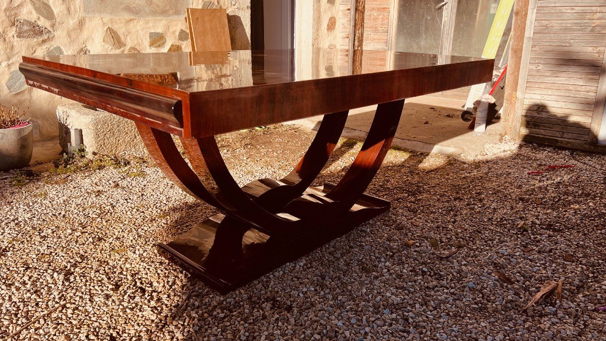 Art Deco Dining Table In Indian Rosewood-photo-3