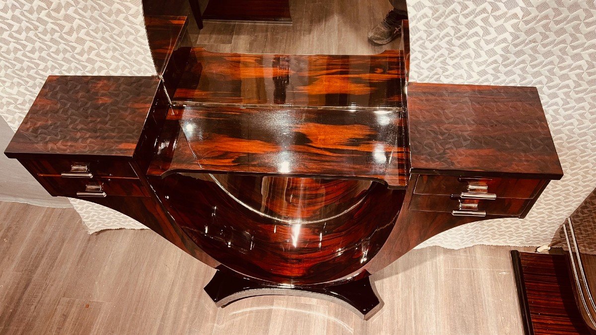 Art Deco Macassar Side Furniture Console-photo-3