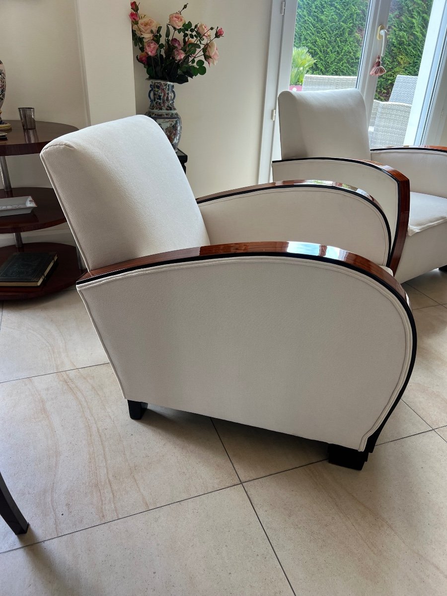 Pair Of Art Deco Rosewood Armchairs From Rio -photo-2