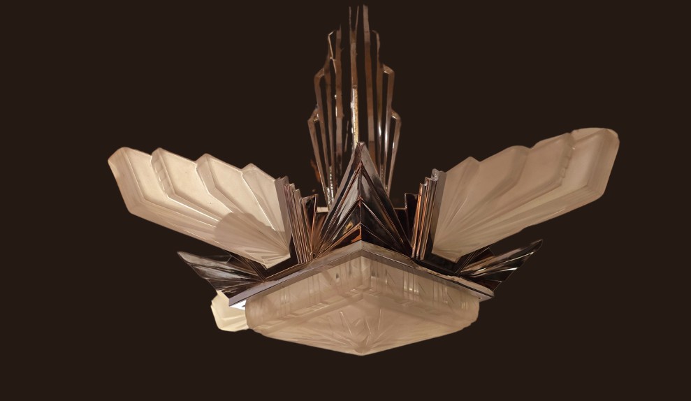 Lustre Art Deco Petitot -photo-3