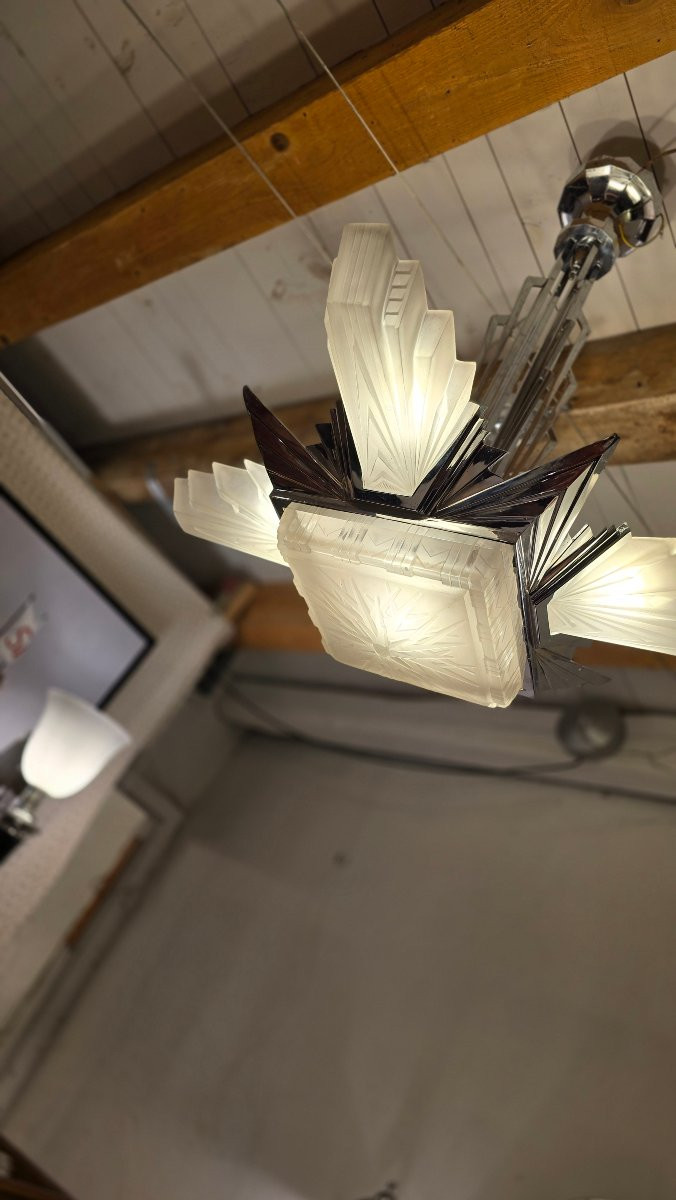 Lustre Art Deco Petitot -photo-3