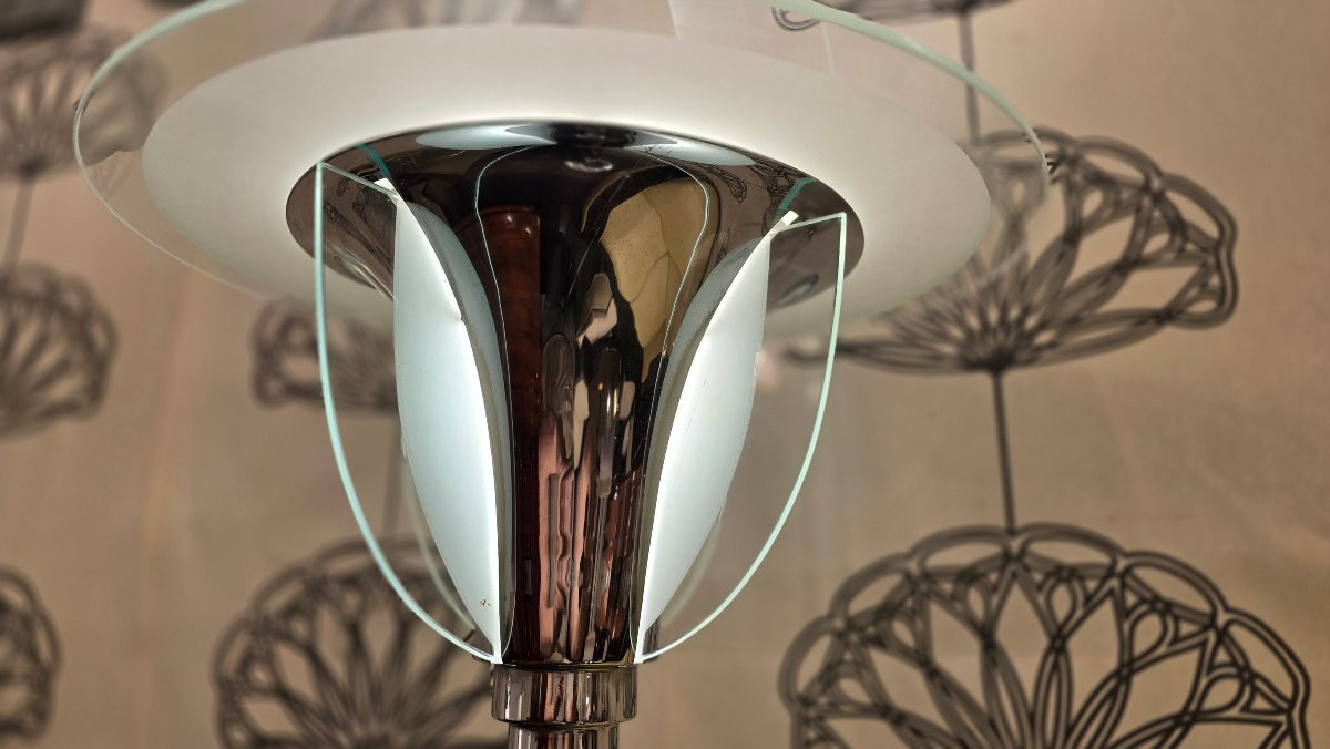 Art Deco 1930 Petitot Floor Lamp (pair)-photo-2