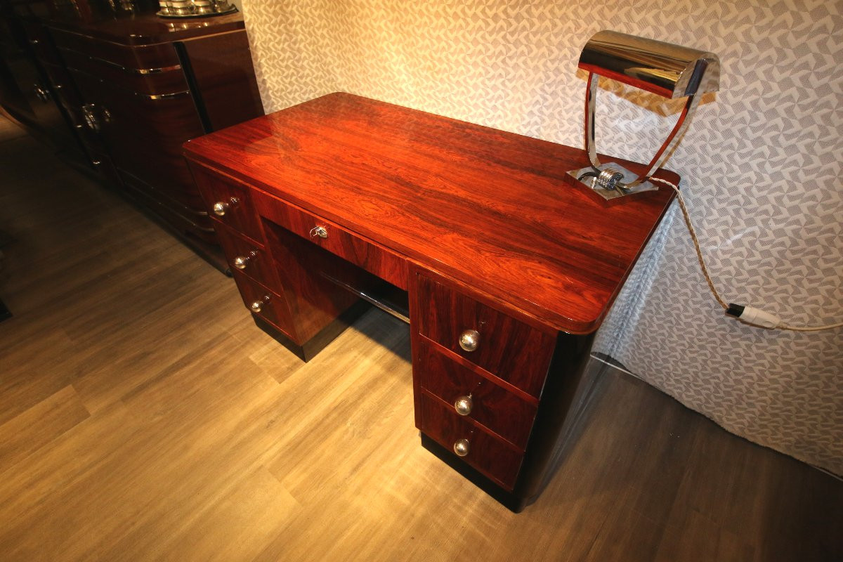 Art Deco Desk In Rio Rosewood -photo-3
