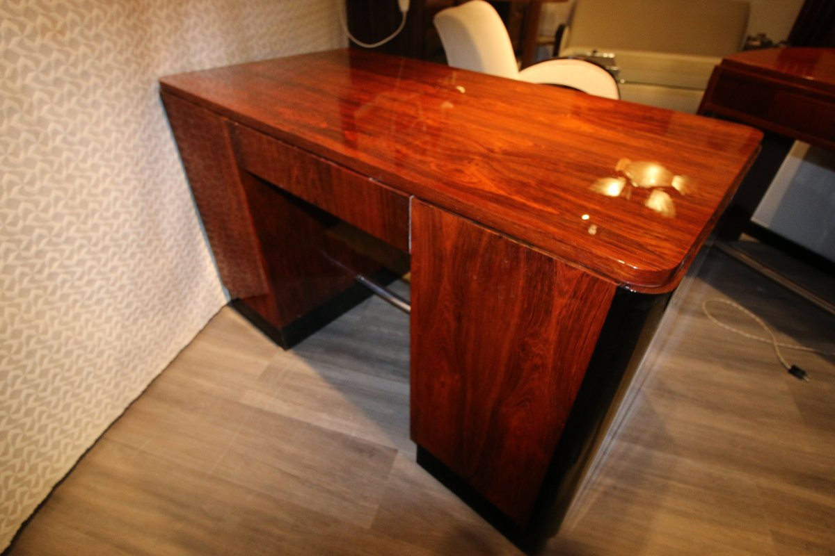 Art Deco Desk In Rio Rosewood -photo-4