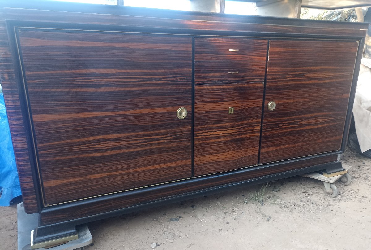 Art Deco Dining Room By Jules Leleu, Made Of Macassar Ebony -photo-2