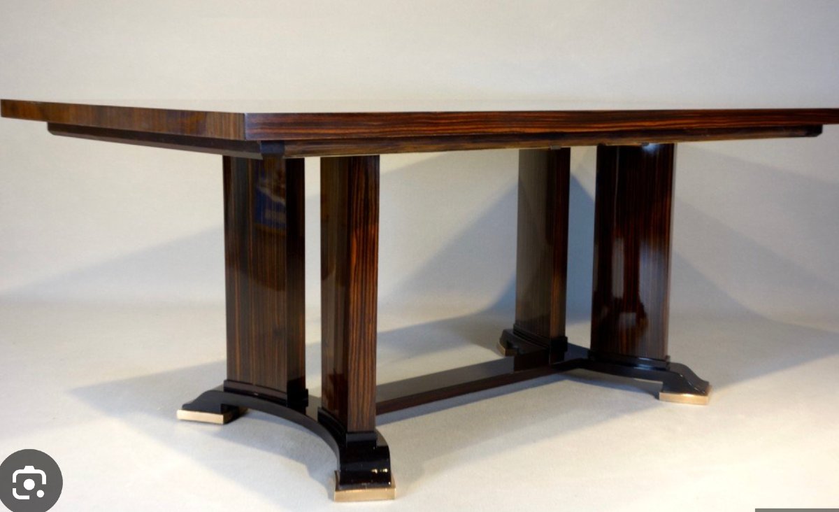 Art Deco Dining Room By Jules Leleu, Made Of Macassar Ebony -photo-4