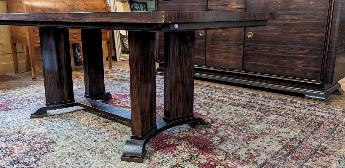 Art Deco Dining Room By Jules Leleu, Made Of Macassar Ebony 