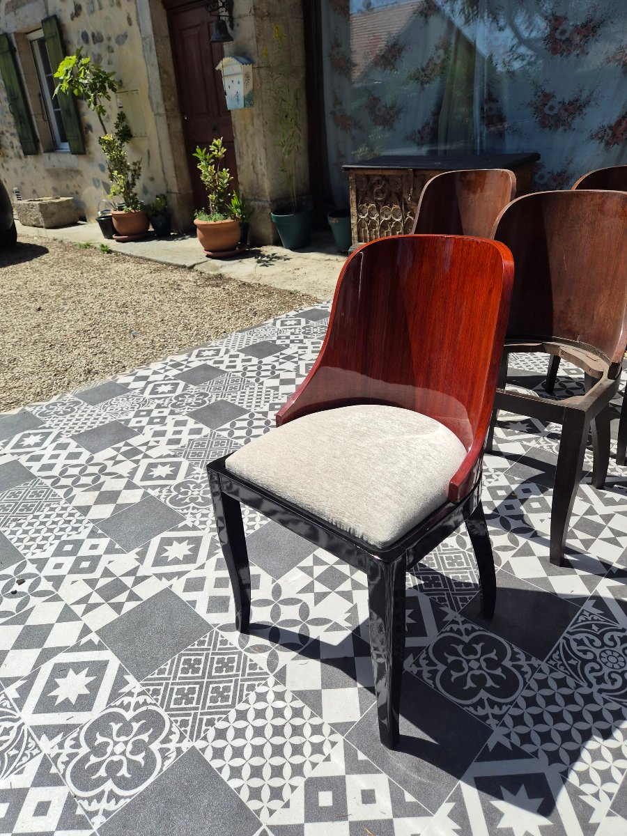 Chaises gondoles art deco en palissandre -photo-4