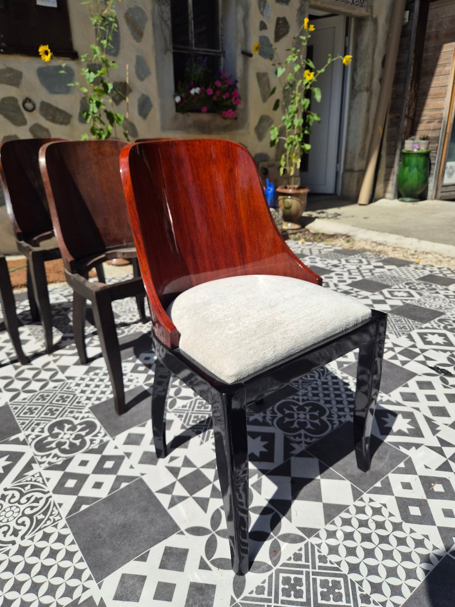 Chaises gondoles art deco en palissandre -photo-1