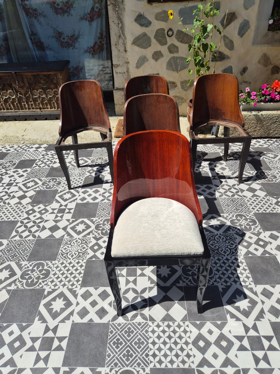 Chaises gondoles art deco en palissandre -photo-2