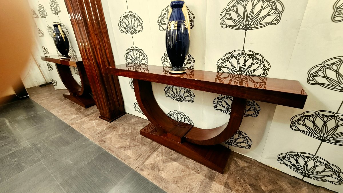 Art Deco Side Tables Made Of Indian Rosewood (pair)-photo-4