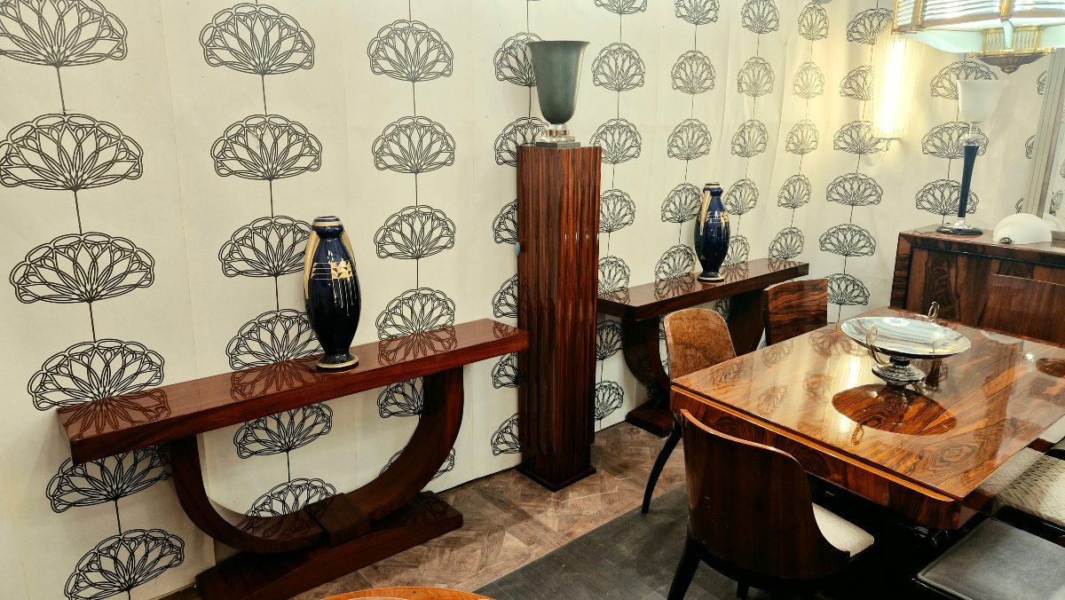 Art Deco Side Tables Made Of Indian Rosewood (pair)-photo-5